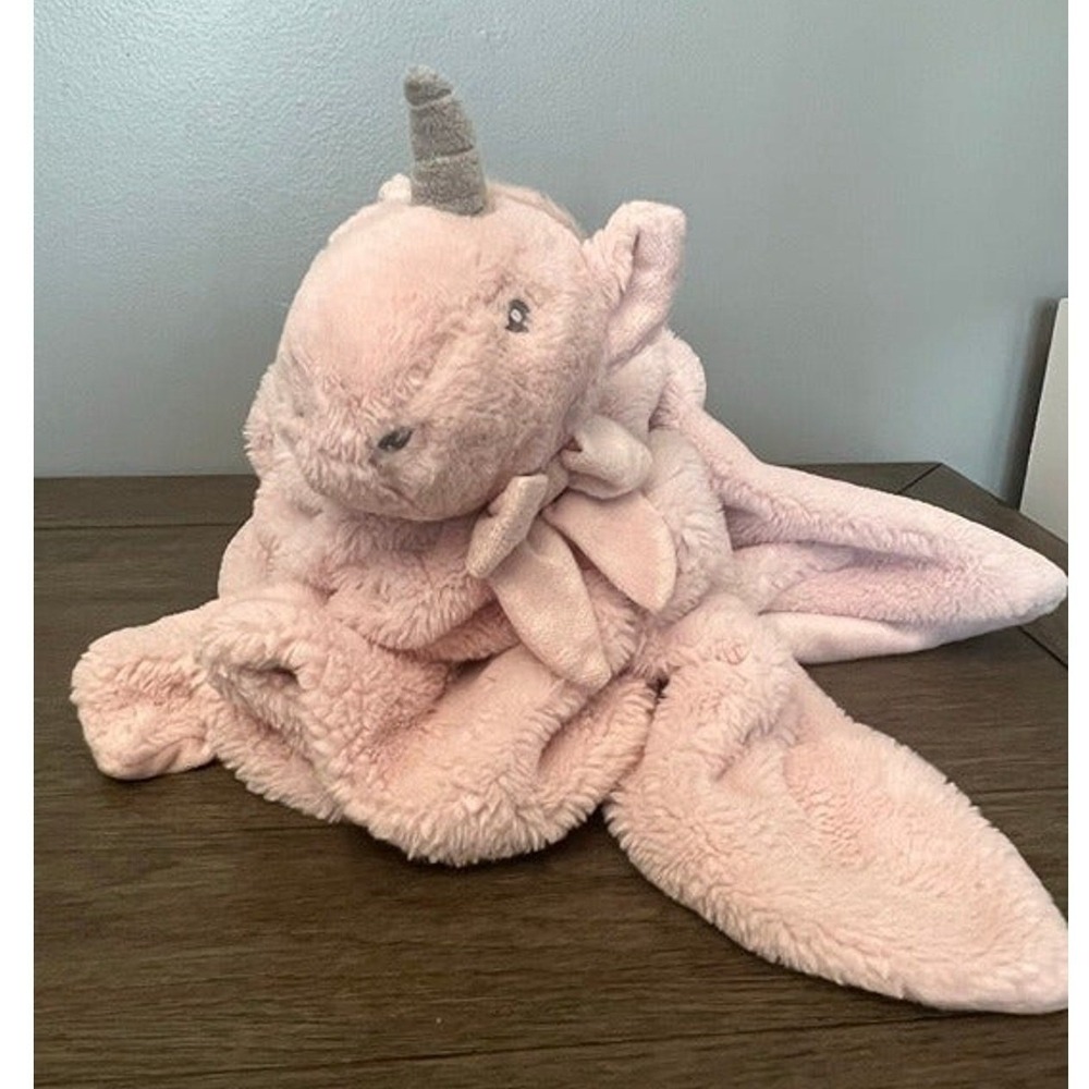 Little Miracles‎ Pink Unicorn Lovey Security Blanket Plush 30 x 30 in